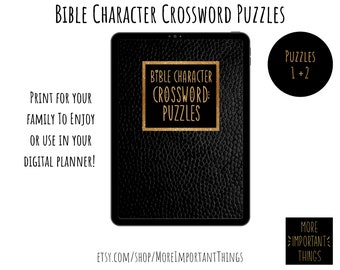 Bible Characters Crossword Puzzles 1 & 2  | The More Important Things |  Pioneer Gift | Family Worship Activity