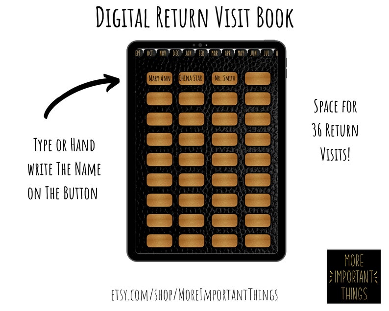 Digital Return Visit Book and Service Tracker Bundle The More Important Things Pioneer Planner JW Planner image 3