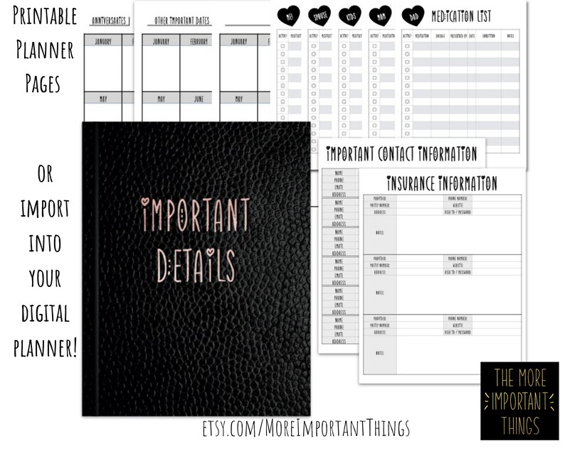 Printable Undated Digital Planner & Gratitude Journal The More Important Things Pioneer Planner JW Planner image 8