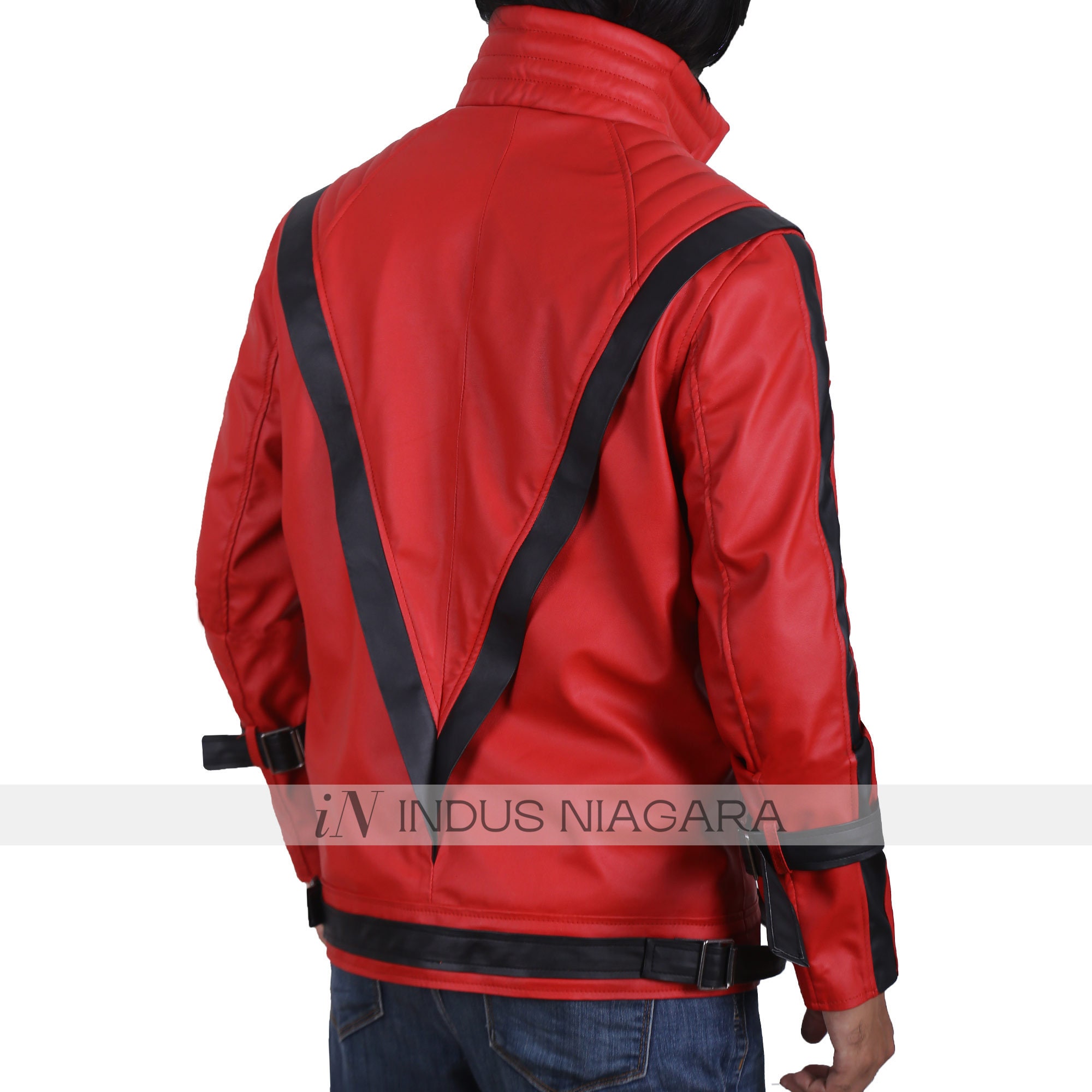Michael jackson thriller top red leather jacket