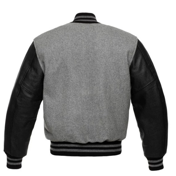 Leather sleeve 2025 baseball jacket