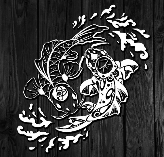 Download Koi Fish Yin Yang Pieces Startangle Art Png Svg Graphic Etsy