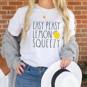 Easy Peasy Lemon Squeezy Tshirt Cute Lemon Shirt Summer Fun Beach Cover Up Lemonade Clothing