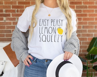 Easy Peasy Lemon Squeezy Tshirt Cute Lemon Shirt Summer Fun Beach Cover Up Lemonade Clothing