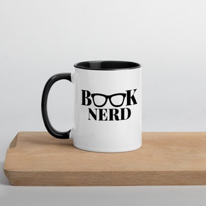 Book Nerd Coffee Mug with Color,  Ceramic coffee Mug, Gift for Book Lover, Gift for Her, Gift for Him, Christmas Gift, Gift for Coffee Lover