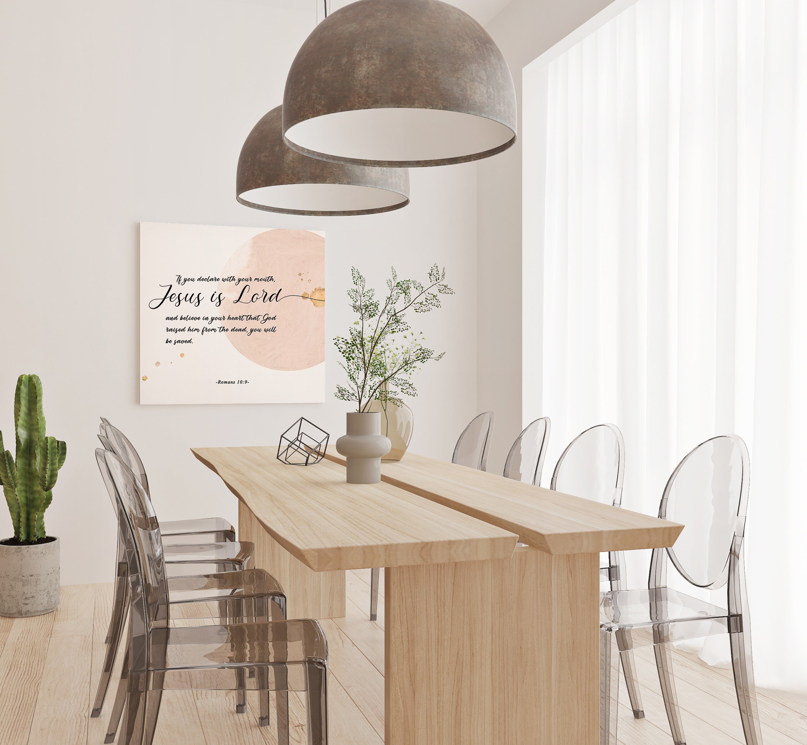 Romans 10:9 Printable Wall Art Christian Abstract Print | Etsy