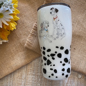 Dalmatians Tumbler, made with custom glitters, waterslides, and vinyl wine/modern/skinny/fatty tumbler with lid & straw