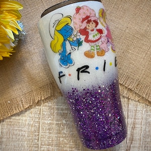 Retro Tumbler, custom glitter, waterslides, and vinyl, wine/modern/skinny tumbler with lid & straw