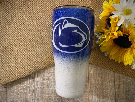 Penn State Tumbler, Made With Custom Glitter, Vinyl, and Waterslides  Wine/modern/skinny/fatty Tumbler With Slider Lid & Straw 