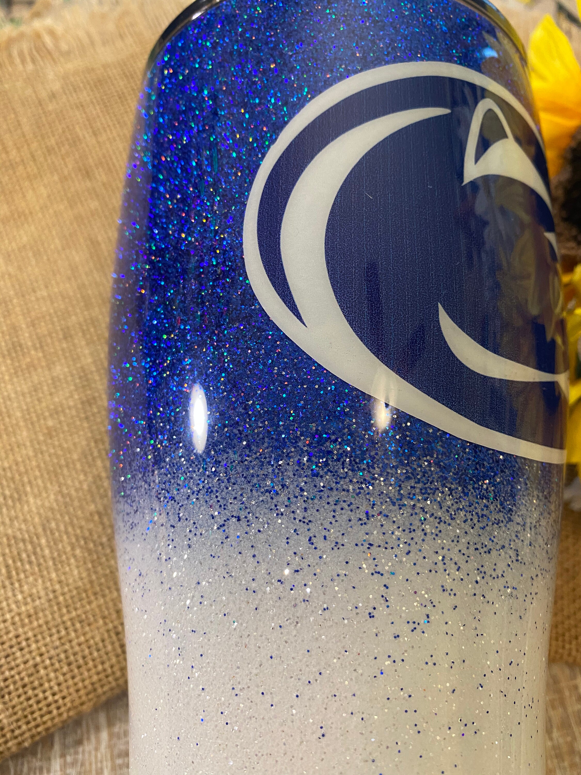 Penn State Tumbler, Made With Custom Glitter, Vinyl, and Waterslides  Wine/modern/skinny/fatty Tumbler With Slider Lid & Straw 