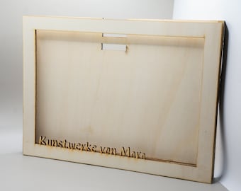 Wooden picture frame with personalization for children