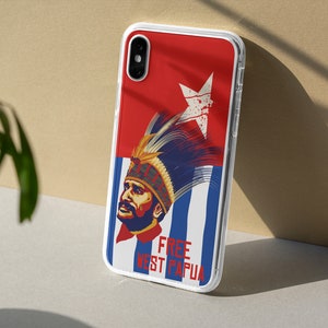 Free West Papua, Protest iPhone Case, Human Rights, Tribal Design, Birthday Gift for Freedom Fighter, Pacific Island Gift for Islander