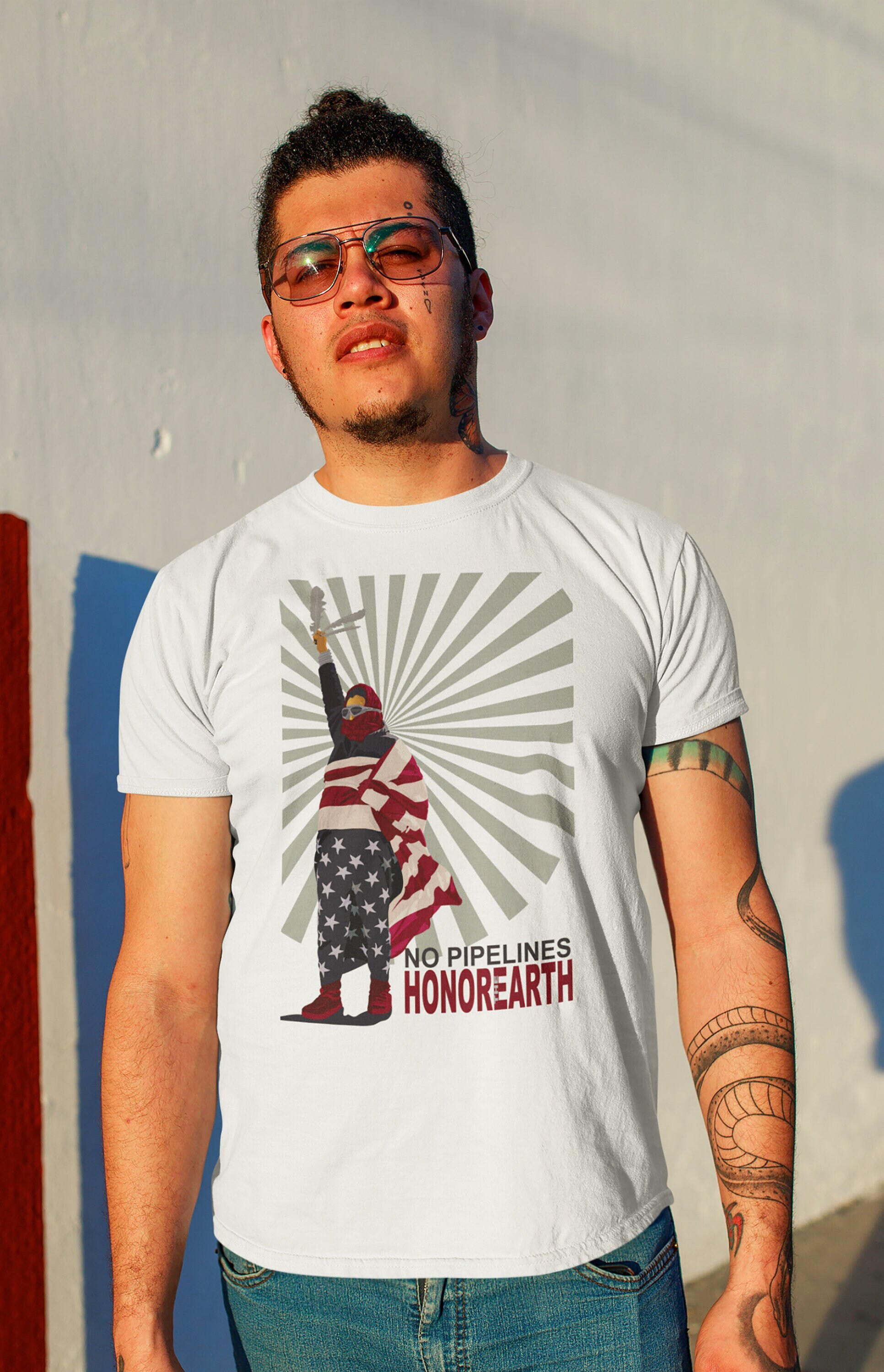 Honor the Earth Unisex T-Shirt, Water Protector shirt, Environmental Gift for American Indian, Native American Xmas Gift, Earth Day Gift