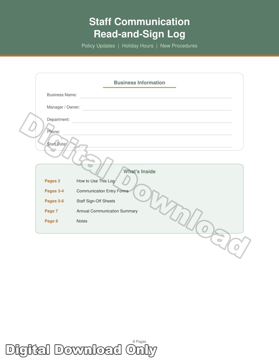 Read And Sign Form.pdf Staff Communication Read and Sign Log PDF | Employee Policy ...