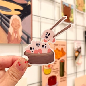 Dimsum Die-Cut Sticker || Laptop Sticker, Digital Art, Stickers, Water Bottle Sticker, Stationery, Illustration, Kawaii