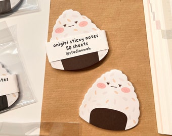 Cute Onigiri Sticky Notes || Stationery, Kawaii stationery, Memo pad, Note Pad, Sticky Notes, Cute Stationery