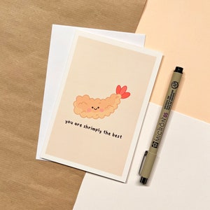 You Are Shrimply The Best Greeting Card || Cute Greeting Card, Punny Greeting Card, Asian Card, Birthday Card, Stationery, Kawaii Art