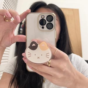 Cat Phone Grip and Stand || Kawaii Phone Grip, Phone Accessory, Kindle Stand, Kindle Holder, Phone Grip, Griptok, Stand Mount, Phone Holder