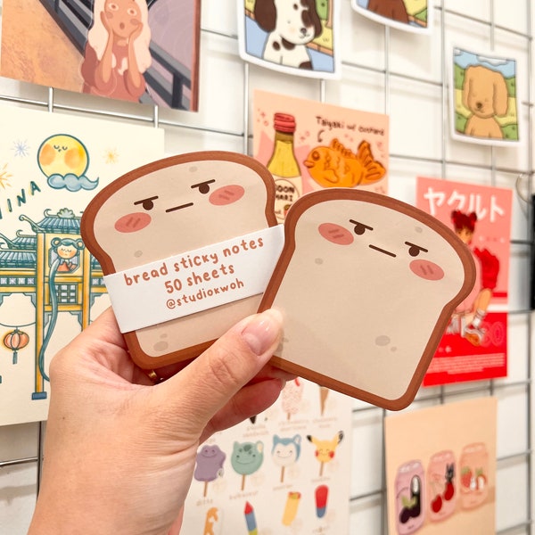 Toast-it Sticky Notes || Stationery, Kawaii stationery, Memo pad, Note Pad, Sticky Notes, Cute Stationery, Kawaii, Food Stationery