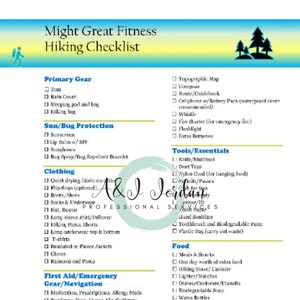 Hiking Checklist, What to pack, preparedness list, printable, hiking, outdoors, safety image 2