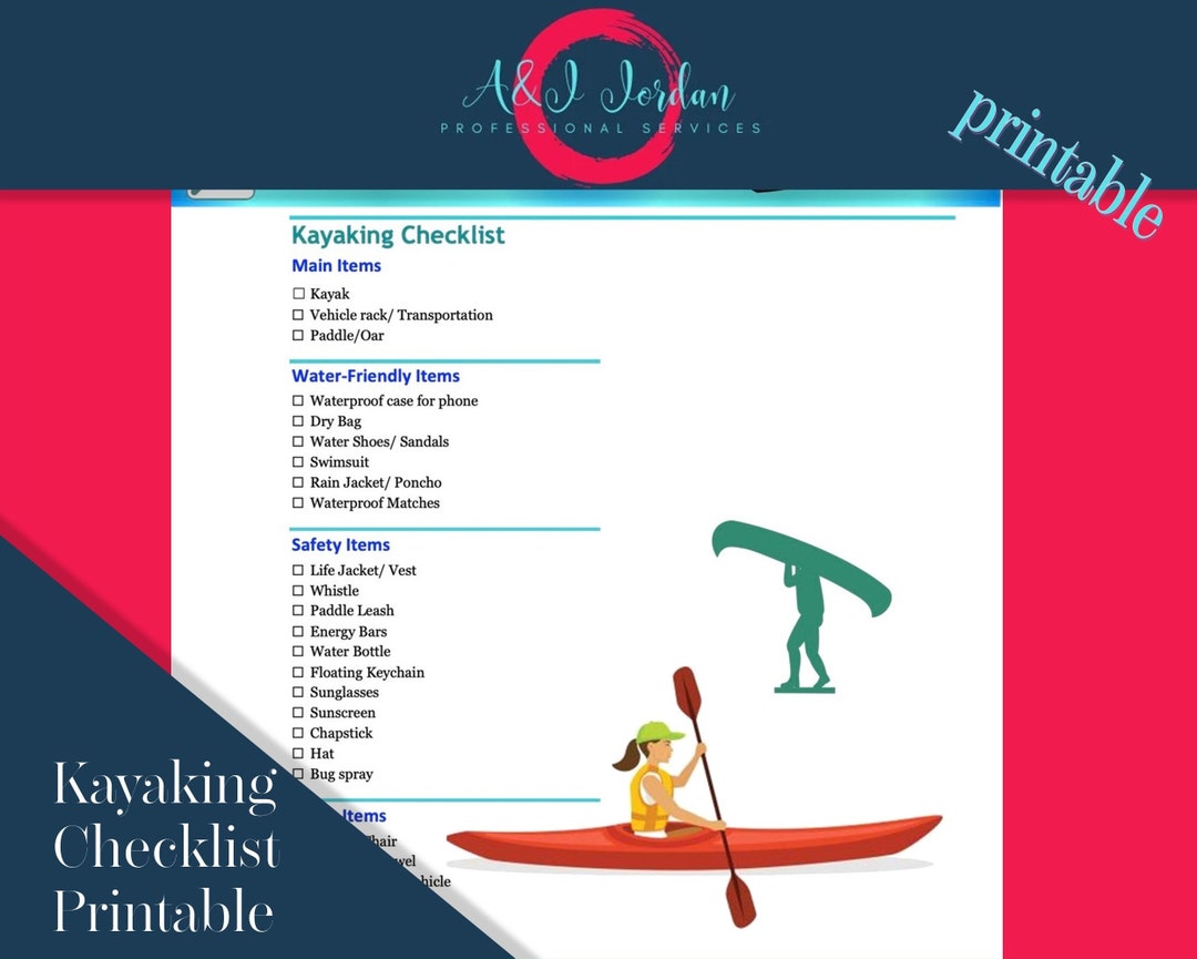Kayaking Checklist, Outdoor, Preparedness, List, Don't Forget ...