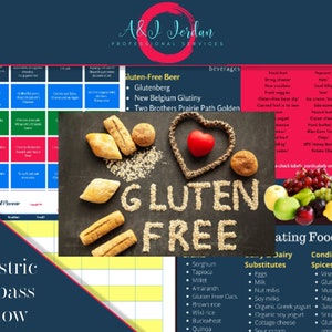 Paquete de plan de comidas sin gluten, lista de compras, imprimible, plan de menú semanal, lista de compras, comida GF, alergia alimentaria, paquete sin gluten