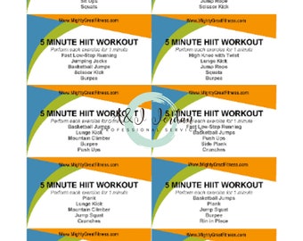 Minute HIIT Workout Cards, High Intensity Interval Training