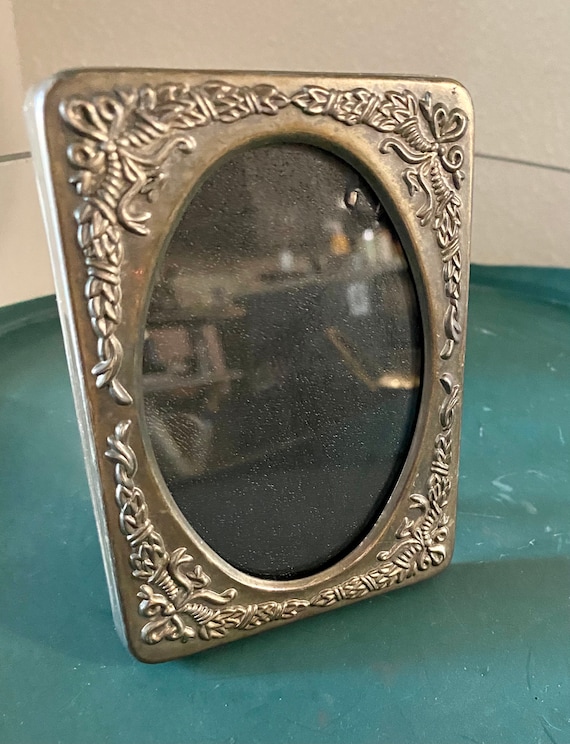 Vintage Metal Pressed Picture Frame Etsy