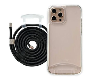 Mobile phone case with removable cord, transparent milux mobile phone chain iPhone