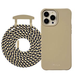 milux mobile phone case with removable cord, mobile phone chain iPhone Samsung Huawei beige ROYAL