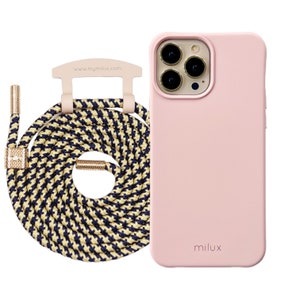 Étui pour téléphone portable avec cordon amovible, chaîne pour téléphone portable milux iPhone Samsung Huawei