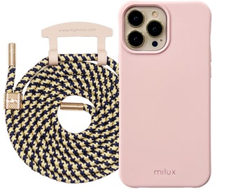 Mobile phone case with removable cord, milux mobile phone chain iPhone Samsung Huawei
