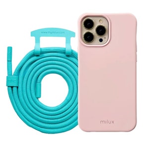 Mobile phone case with removable cord, milux mobile phone chain iPhone Samsung Huawei