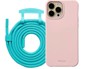Mobile phone case with removable cord, milux mobile phone chain iPhone Samsung Huawei