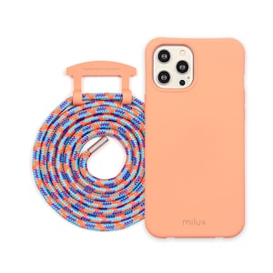milux mobile phone case with detachable cord, mobile phone chain iPhone Samsung Huawei