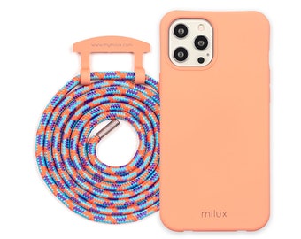 milux mobile phone case with removable cord, mobile phone chain iPhone Samsung Huawei