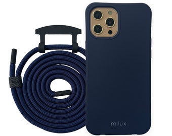 Mobile phone case with removable cord, milux mobile phone chain iPhone Samsung Huawei