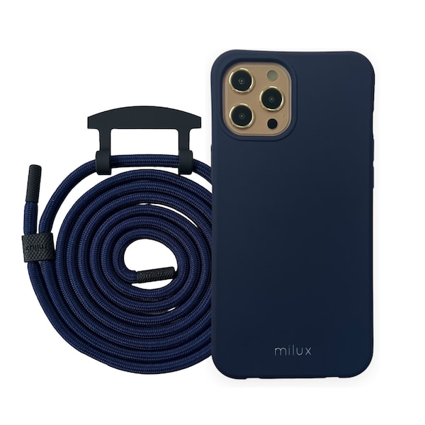 Mobile phone case with removable cord, milux mobile phone chain iPhone Samsung Huawei