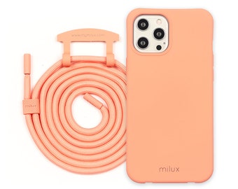milux mobile phone case with removable cord, mobile phone chain iPhone Samsung Huawei