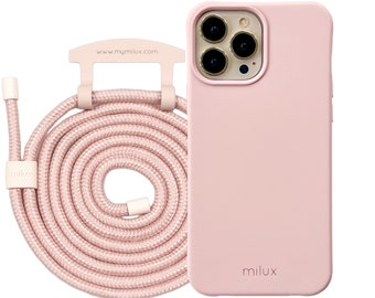 milux mobile phone case with removable cord, mobile phone chain iPhone Samsung Huawei
