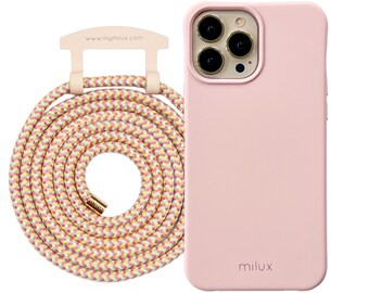 Mobile phone case with removable cord, milux mobile phone chain iPhone Samsung Huawei