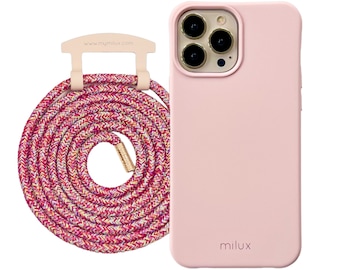 milux mobile phone case with removable cord, mobile phone chain iPhone Samsung Huawei