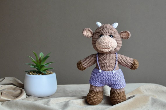 Amigurumi pattern bull crochet cow in US terms symbol of 2021