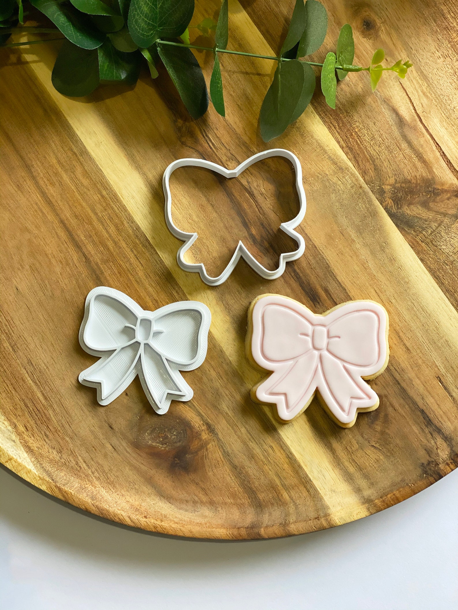 Bow cutter and stamp set Cookie tool Cookie Stamp Fondant Etsy