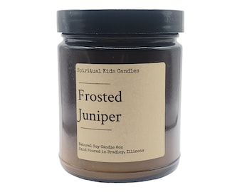 Frosted Juniper Soy Candle 8oz 35-40 Hours Hand Poured with  Soy Wax and Fragrant/ Essential Oils! | Floral Candle | Birthday Gift