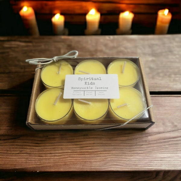 Honeysuckle Jasmine Soy Tealights Hand Poured with Fragrant/Essential Oils | Floral Scent | Wedding Favors | Birthday Gift | Christmas Gift