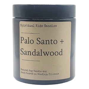 Palo Santo & Sandalwood Soy Candle 4oz 20-25 Hours Hand Poured with All Natural Soy wax and Fragrant/Essential Oils! | Herbal Candle |