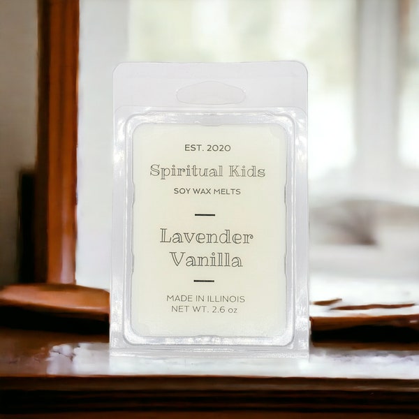 Lavender Vanilla Soy Wax Melts 2.6oz 6 Count Cubes Hand Poured with Fragrant/Essential Oils! Floral and Herbal Scent