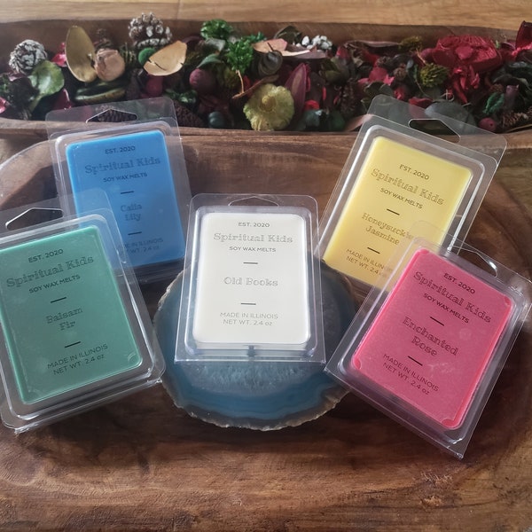 Handmade Soy Wax Melts 4 for 18 | Essential & Fragrant Oils | Floral | Nature | Food and Drink | Fruit and Spicy | FREE SHIP