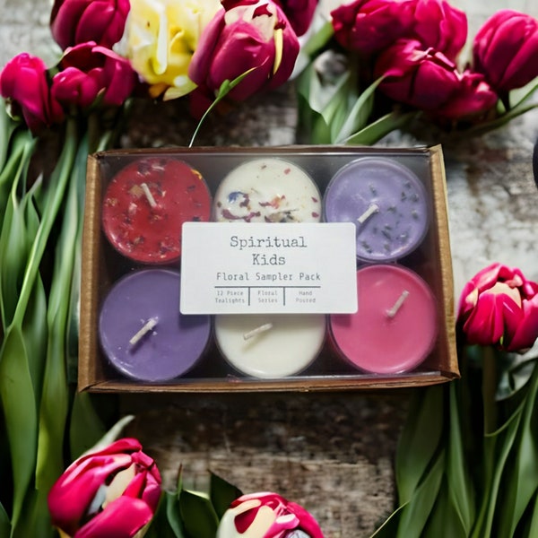 Floral Sample Pack Tealights| Lavender Island | Enchanted Rose | Lilac | Cactus Flower & Jade | Gardenia Tuberose | Calla Lily |